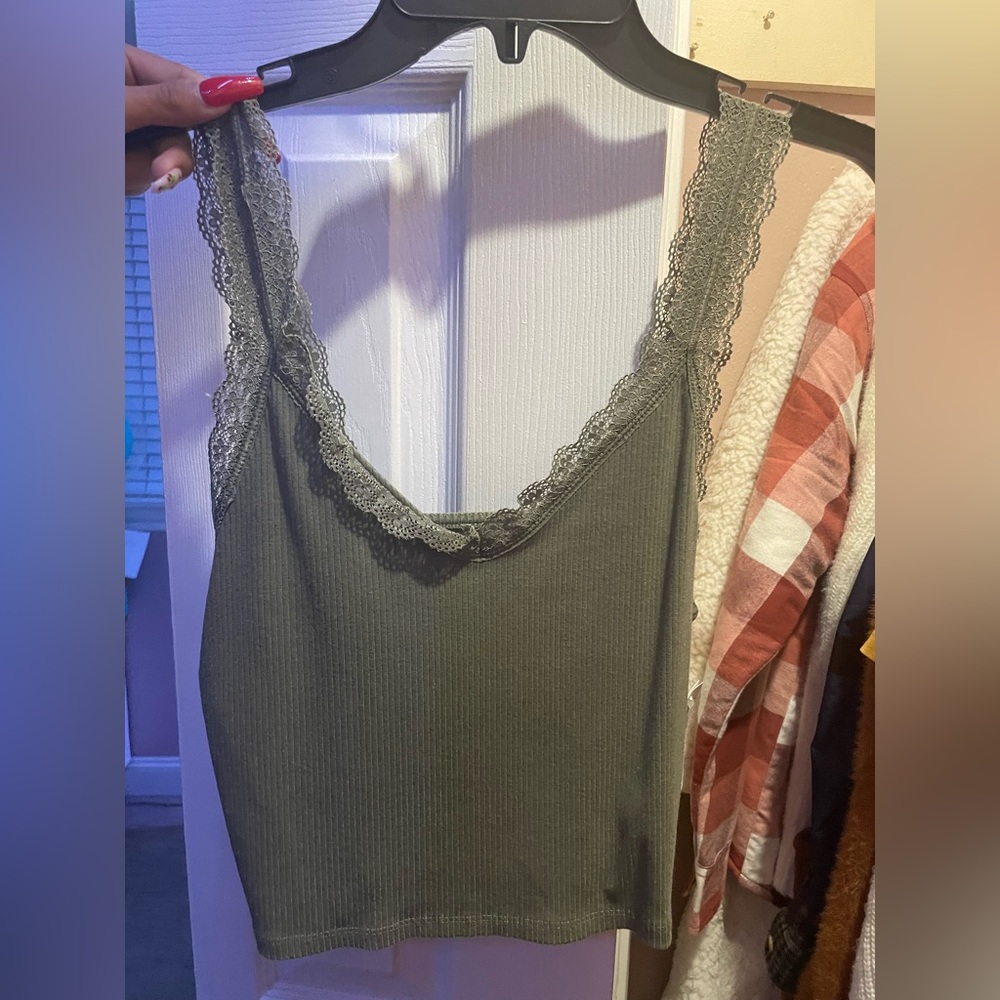 dark green american eagle tank top